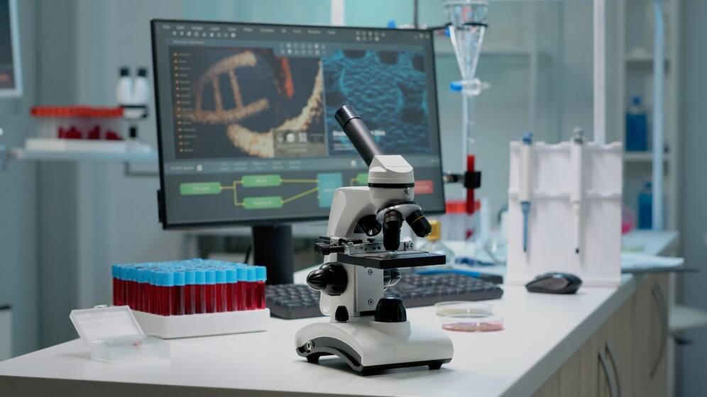 Home 15 scientific microscope laboratory desk with researching instruments 482257 13971