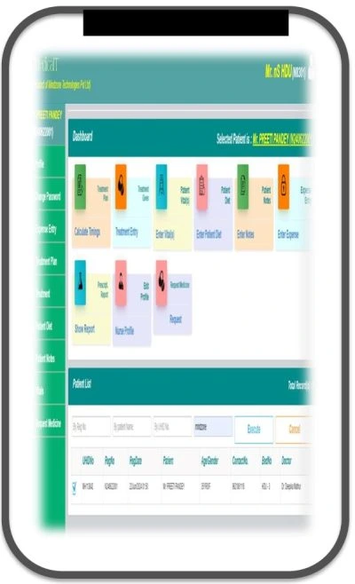 Home 6 Hospital reception app dashboard for patient registration and appointments